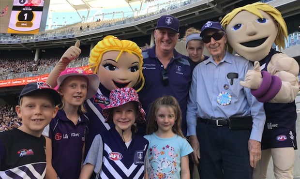 group ticket promote 124.jpg The Lang family at the Freo v Gold Coast game at Optus Stadium. - Fremantle,Fremantle Dockers